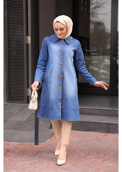 Şapkalı Kap Açık Mavi