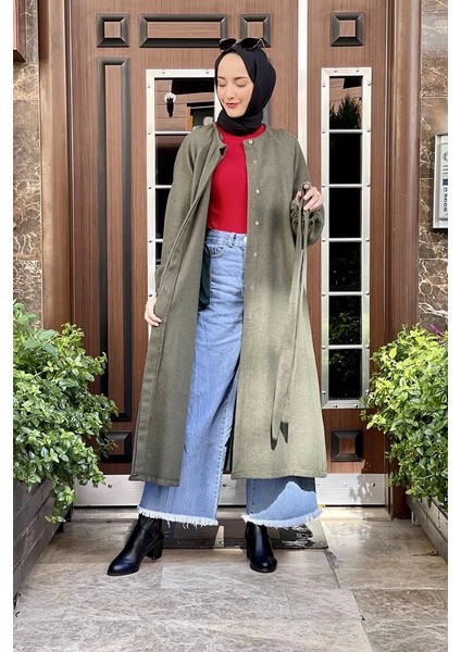 Düğmeli Kaşe Kap Haki indirimleri