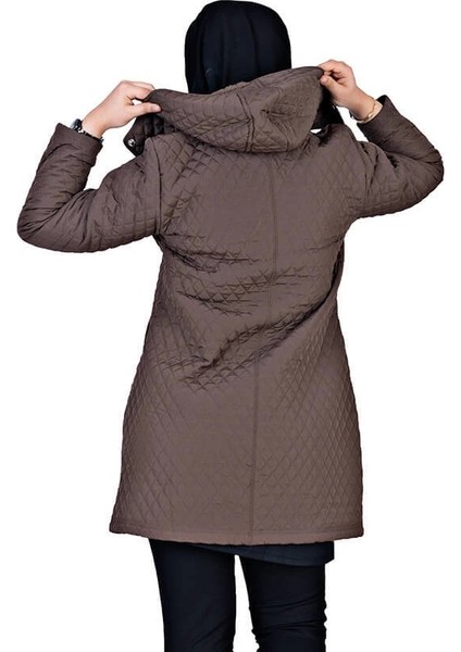 Kapüşonlu Kapitone Tesettür Mont Kahverengi fırsatları