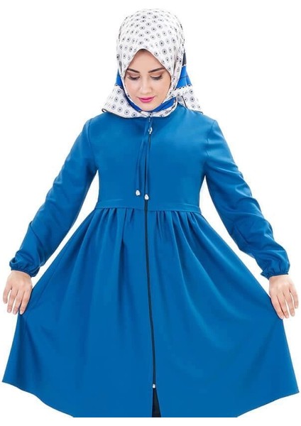 Fermuarlı Mevsimlik Tesettür Kap Lacivert fiyatları