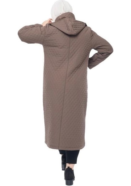 Kapüşonlu Kapitone Tesettür Mont Kahverengi fırsatları