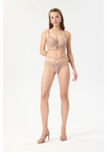 Karlotta Gül Kurusu Saten Dantelli Kemer Detaylı Tanga indirimleri