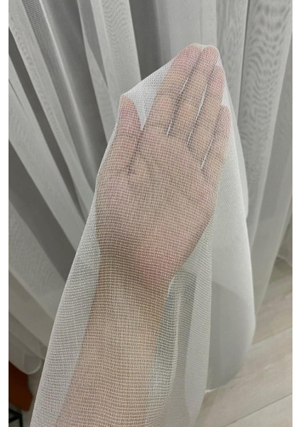 Elenor Sedef Ekru Renkli Tül Perde 1/3 Sık Pileli