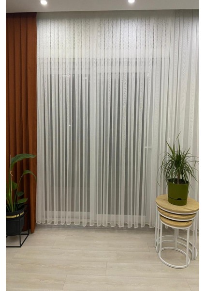 Elenor Sedef Ekru Renkli Tül Perde 1/3 Sık Pileli fırsatları