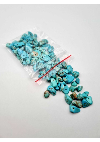 Sertifikalı Turkuaz Kırık Doğal Taş - 20 gr Delikli