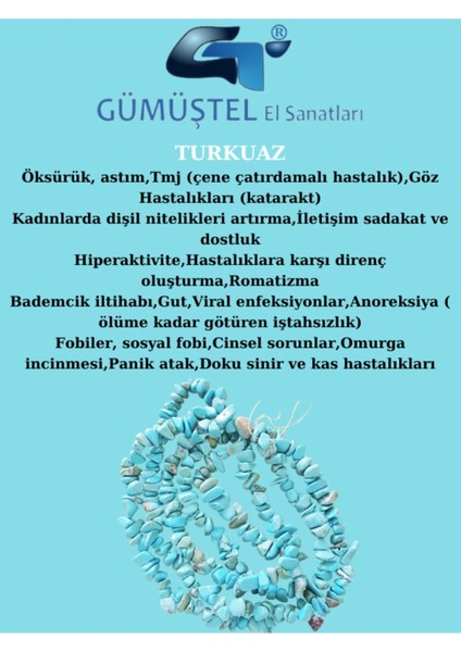 Sertifikalı Turkuaz Kırık Doğal Taş - 20 gr Delikli indirimleri