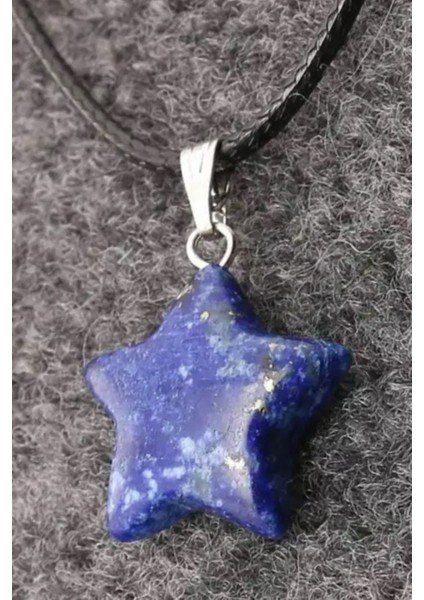 Sertifikalı Sodalit Doğal Taş Yıldız Kesim Kolye modelleri