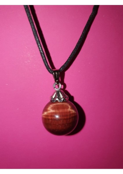 Sertifikalı Kaplan Gözü Küre Kolye Orijinal 14 mm Doğal Taş