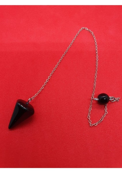 Sertifikalı Doğal Oniks Doğal Taş Pandül Kolye (Sarkaç)