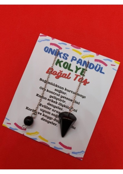 Sertifikalı Doğal Oniks Doğal Taş Pandül Kolye (Sarkaç) fiyatları