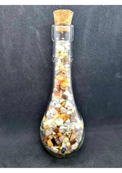 Sertifikalı Tüp Şişede Karışık Doğal Taş 15X5 cm Delikli Doğal Taş