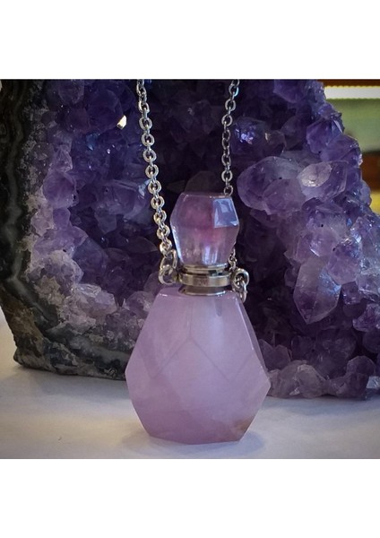 Sertifikalı Ametist Doğal Taş Parfüm Şişe Tasarımlı Kolye Aaa Kalite fiyatları