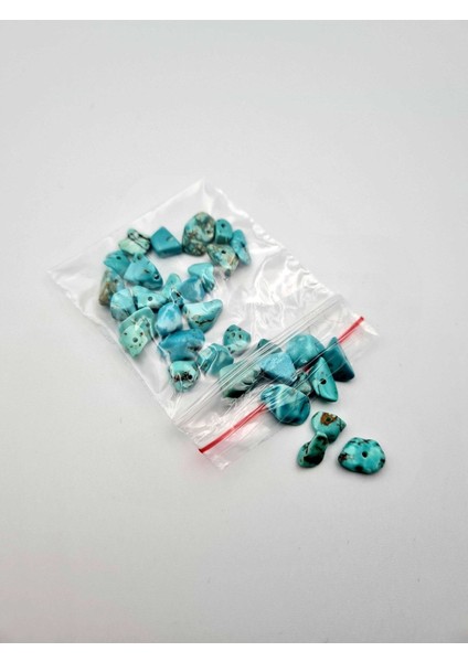 Sertifikalı Turkuaz Kırık Doğal Taş - 10 gr Delikli Doğal Taş
