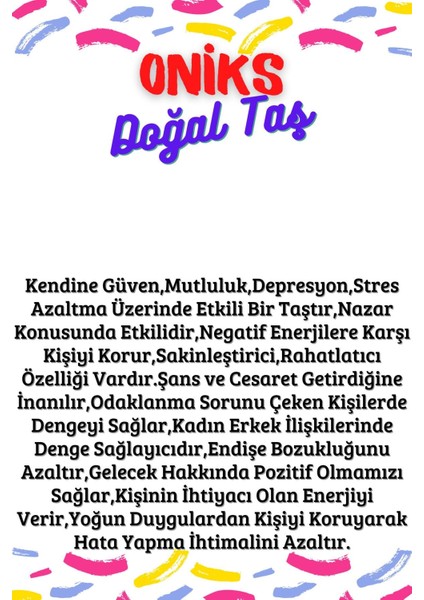 Sertifikalı Tüp Şişelerde Kırık Doğal Taşlar (Oniks Taşı Delikli) 4 x 2cm Büyük Boy
