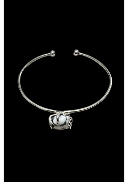 Sertifikalı Havlit Doğal Taş Kelepçe Bileklik Ayarlanabilir Tasarım