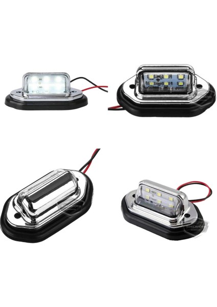 Universal Plaka Lambası 12-24V Nikel Smd Ledli Beyaz 2li 2 Adet Beyaz fiyatları