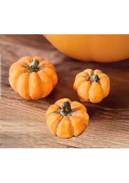 3'lü 3 Boy Mini Bal Kabağı Kabak Silikon Kalıp K-1399, Kokulu Taş Sabun Alçı Mum Kalıbı