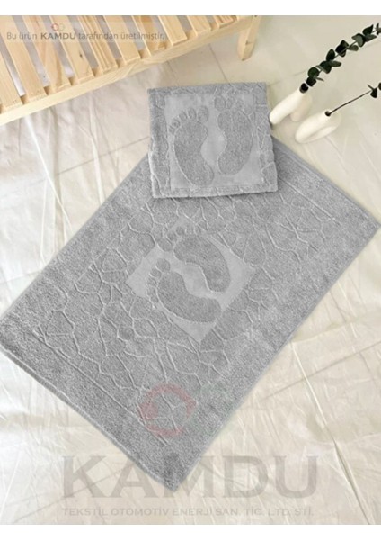 < 1 Adet > 50 x 70 cm Ayak Paspası, Ayak Desenli Pamuk Paspas, Lavabo Paspası