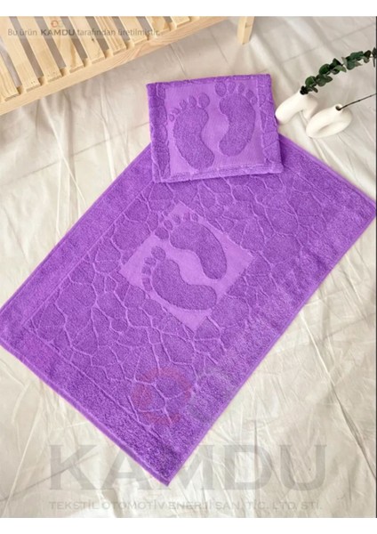 < 1 Adet > 50 x 70 cm Ayak Paspası, Ayak Desenli Pamuk Paspas, Lavabo Paspası