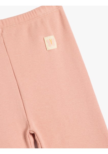 Pamuklu Beli Lastikli Yüksek Belli Basic Tayt