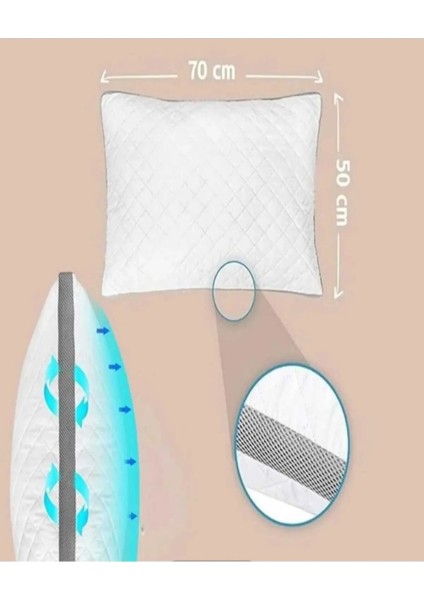Ikbal Home 2'li Saf Boncuk Silikon Elyaf Terletmez Antibakteriyel Yıkanabilir Klimalı Yastık fiyatları