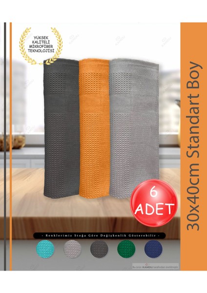 6 Adet 30x40 cm Mikrofiber Bez Standart Boy