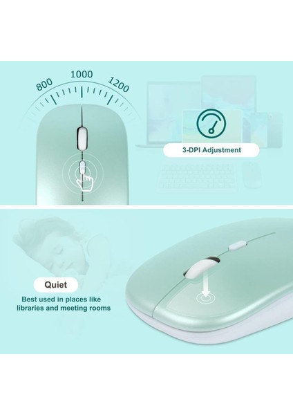 Gtx Jaculus Spreadtrum T618 10.4" Uyumlu Kablosuz Bluetooth Şarj Edilebilir Klavye Mouse Seti - Yeşil