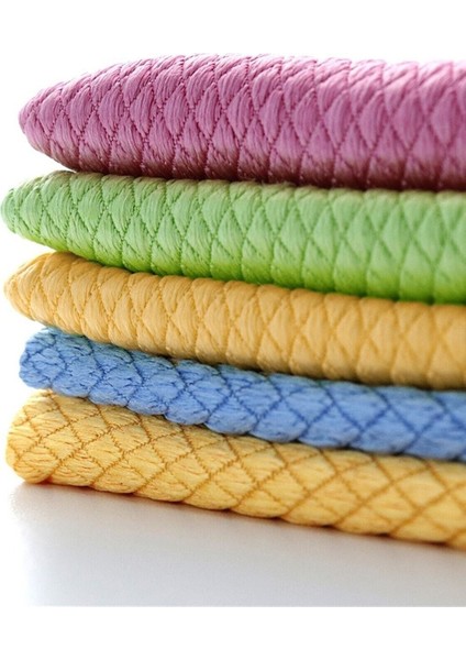 9 Adet Standart Boy 40x40 cm Baklava Desenli Mikrofiber Temizlik Bezi