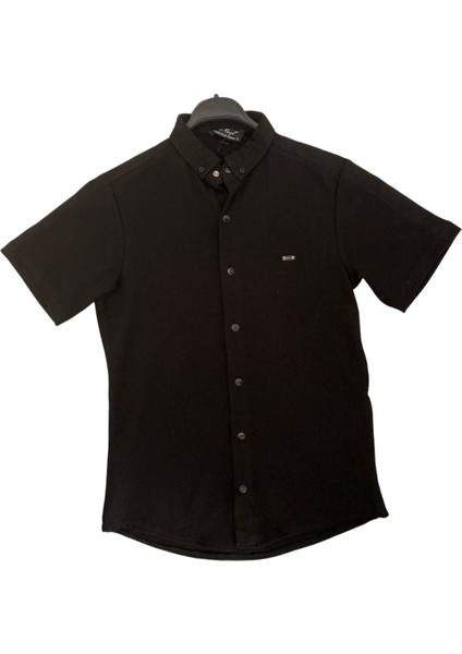 Erkek Gömlek Düğme Detaylı Premium Likralı Kısakollu Slim Fit Erkek Spor Gömlek modelleri