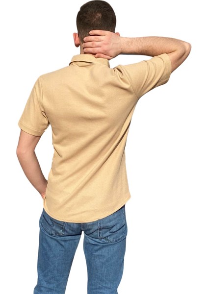 Erkek Gömlek Düğme Detaylı Premium Likralı Kısakollu Slim Fit Erkek Spor Gömlek fiyatları