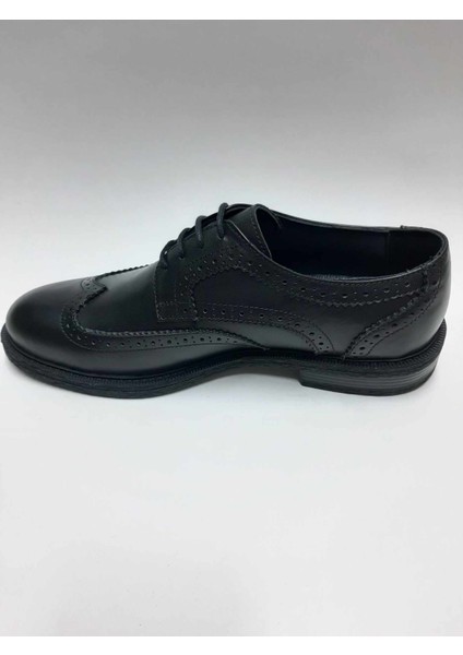 Hakiki Deri Moliere Model Siyah Bağcıklı Kauçuk Taban Erkek Ayakkabı C-822304RW modelleri