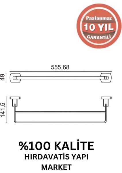 Paslanmaz Pirinç Milano 2’li Uzun Havluluk 50CM Mat Siyah fiyatları
