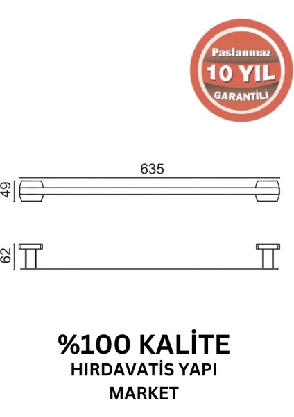 Paslanmaz Pirinç Milano Uzun Havluluk 60CM Mat Siyah fiyatları