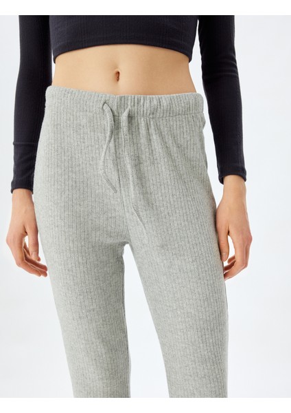 Örme Pijama Altı Beli Lastikli Bağlamalı Yumuşak Dokulu