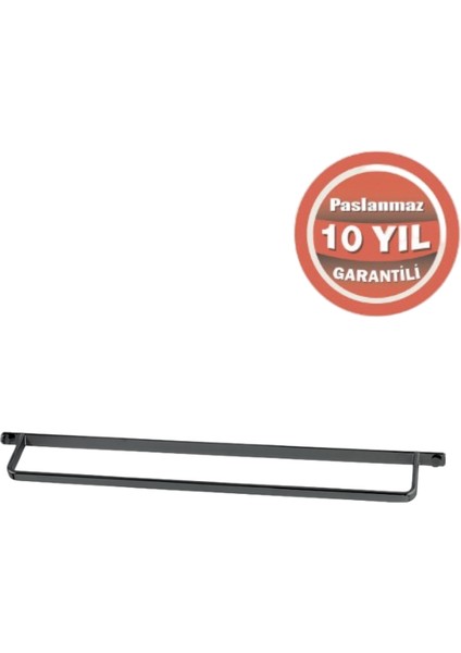 Paslanmaz Pirinç Mercan Uzun Havluluk 50CM Mat Siyah