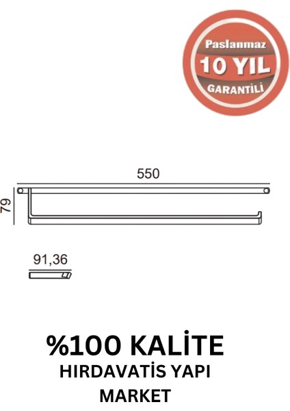 Paslanmaz Pirinç Mercan Uzun Havluluk 50CM Altın Sarı Gold fiyatları