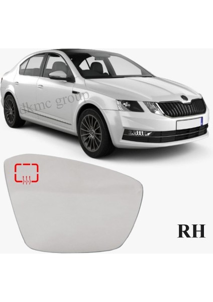 OCTAVİA SEDAN 2017-2020 MODEL ARASI UYUMLU SAĞ YOLCU TARAFI DIŞ AYNA CAMI ELEKTRİKLİ ISITMALI