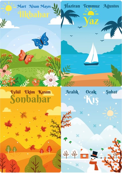 Statik Kağıt Mevsimler Poster 98 Xm x 280 cm 10