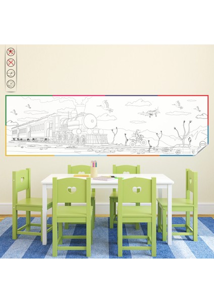 Statik Kağıt Doya Doya Boyama (Araç) 100 cm x 335 cm 10