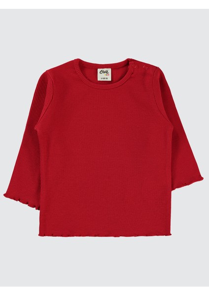 Kız Bebek Sweatshirt 6-18 Ay Kırmızı