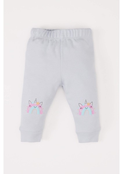 Kız Bebek 2'li Takım Unicorn Baskılı Uzun Kollu Çıtçıtlı Body Beli Lastikli Alt D8702A525SP fiyatları