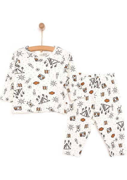 Kaşkorse Uzun Kol Kamp Desenli Pijama Takımı