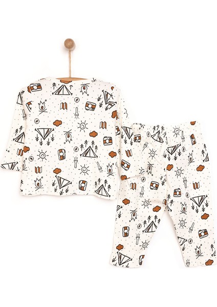 Kaşkorse Uzun Kol Kamp Desenli Pijama Takımı