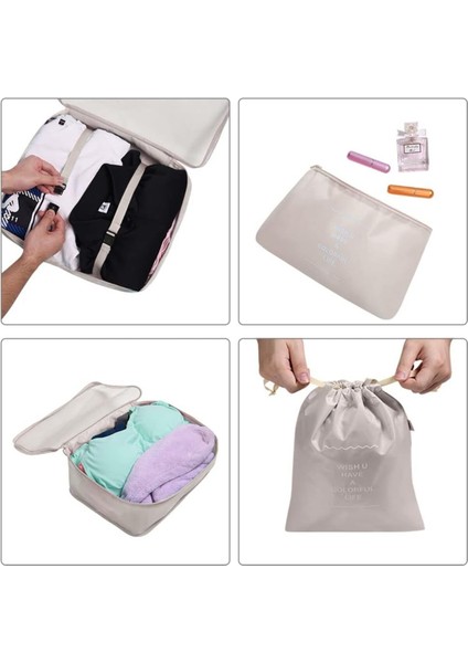 Seyahat Organizatör Bavul Ambalaj Seti Saklama Kutuları, Hurcu, Taşınabil Bagaj 8 Parça modelleri