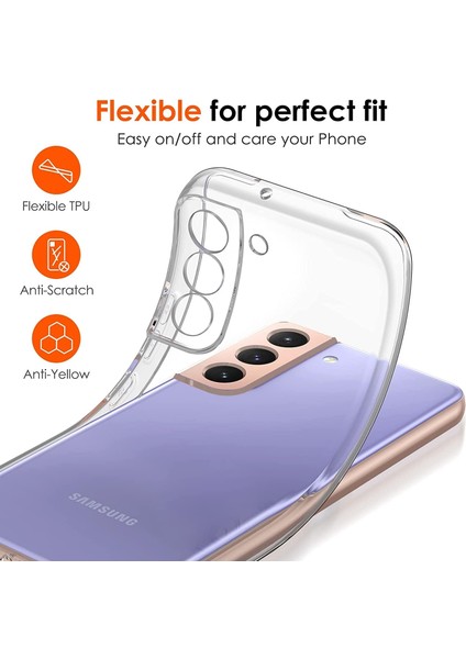 Samsung Galaxy S22 5G Şeffaf Silikon Kılıf + Cam Ekran Koruyucu Seti (1 CAM 1 KILIF) fiyatları