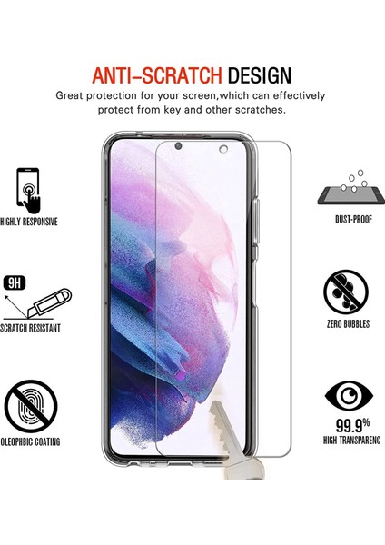 Samsung Galaxy S22 5G Şeffaf Silikon Kılıf + Cam Ekran Koruyucu Seti (1 CAM 1 KILIF) modelleri