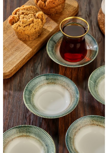 6'lı Çay Tabağı Seti | 6 Farklı Şık Desen | Dayanıklı ve Modern Tasarım