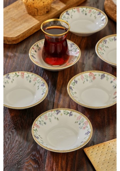 6'lı Çay Tabağı Seti | 6 Farklı Şık Desen | Dayanıklı ve Modern Tasarım