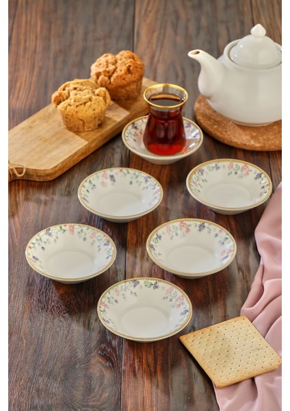 6'lı Çay Tabağı Seti | 6 Farklı Şık Desen | Dayanıklı ve Modern Tasarım