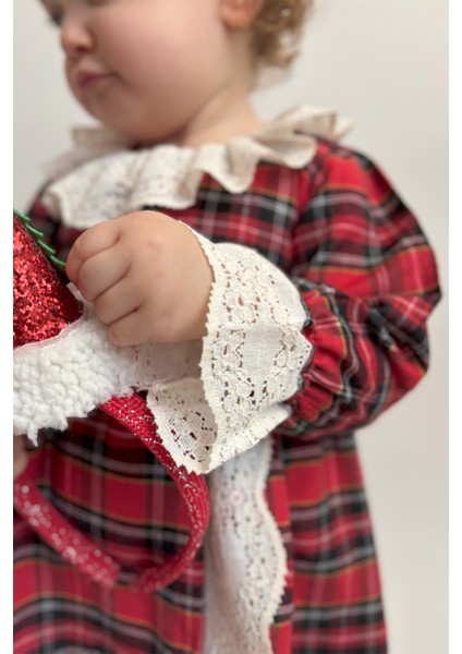 ALYRA Kız Çocuk Elbise Bebek Pötikareli Kırmızı Dantelli Vintage Özel Gün Doğum Günü Parti Düğün Elbise Çocuk Giyim Bebek Giyim ALY0500 fırsatları